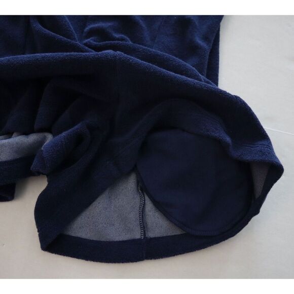 Monrow Women's Sz Small Navy Blue French Terry / Cotton Zip-Up Romper - Picture 12 of 15